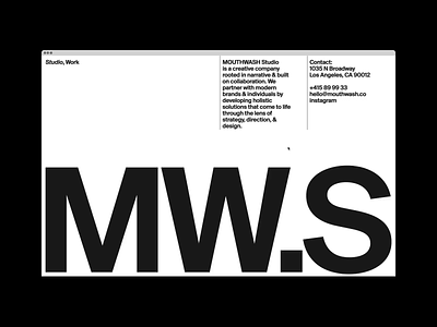 MOUTHWASH.Studio design gif grid hero home motion portfolio typography ui website