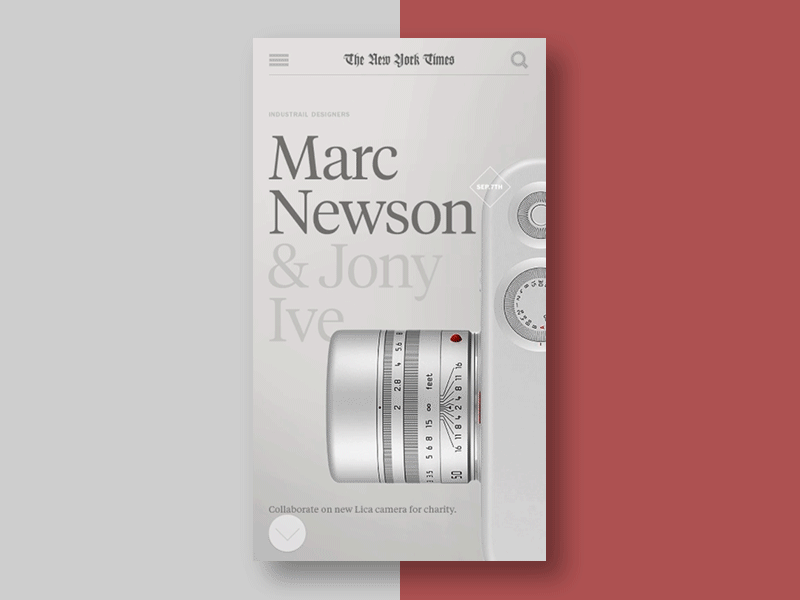 Newson + Ive Collaboration article interactive layout motion origami personal quartz typography ui ux
