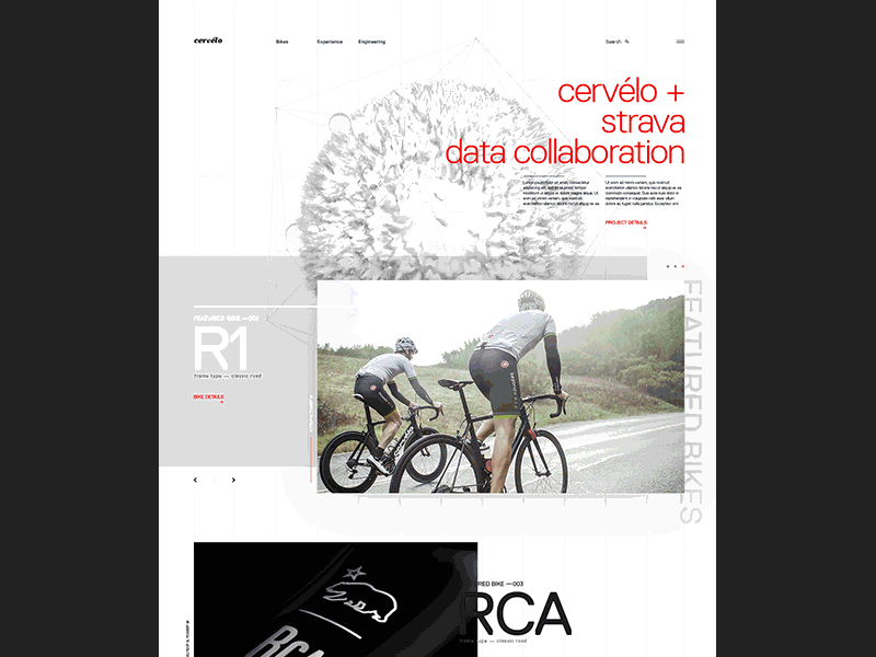 Cervélo Landing Page concept design editorial gif grid hero layout typography ui ux