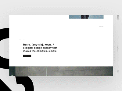 Basic — Page to Page Transition after effects animation design digital gif hero landing motion typography ui ux website
