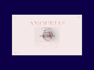 Anoukia Folio — Exploration II 3d design folio motion portfolio typography ui website