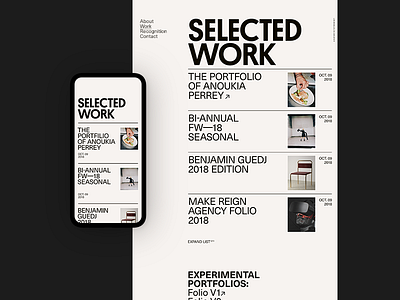 Ari — SELECTED WORK design grid index portfolio typography ui website work