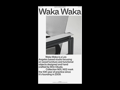 Waka Waka, Collection N01 design furniture grid hero motion portfolio typography website