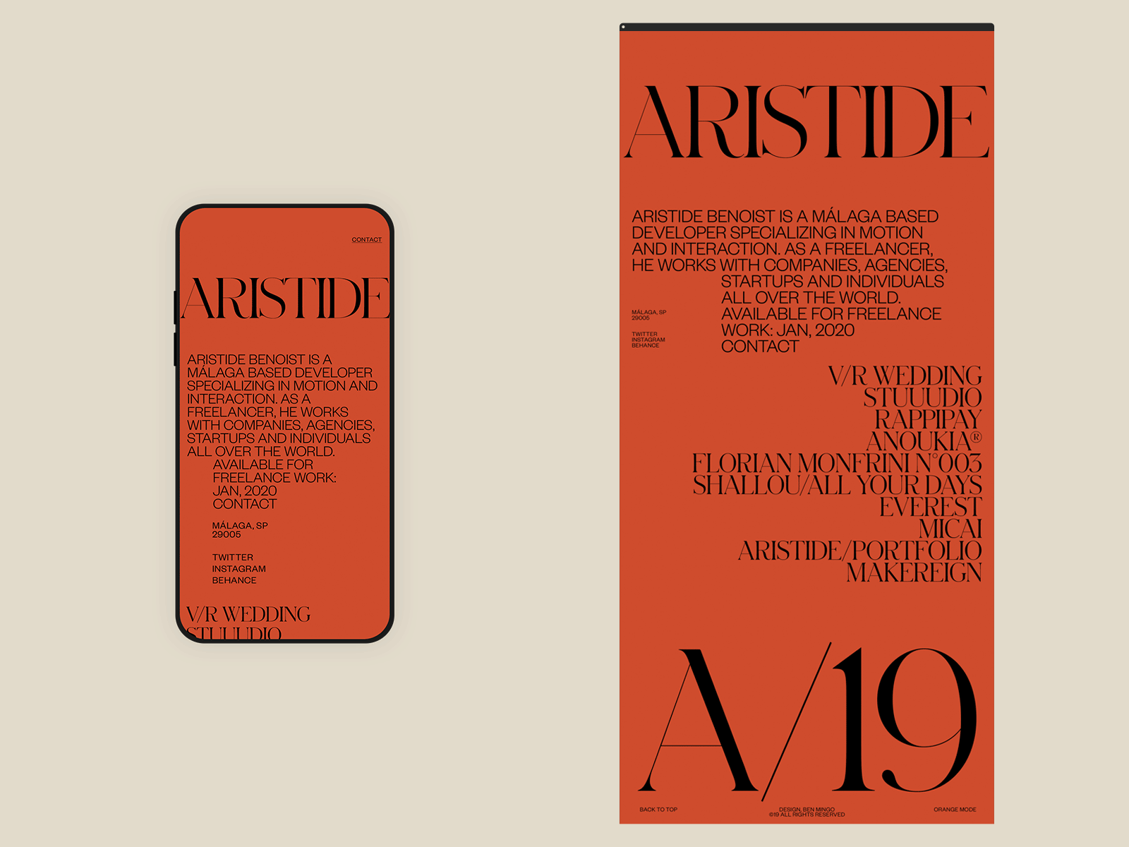 Aristide, N04 Behance Case design gif grid hero home motion portfolio typography ux website