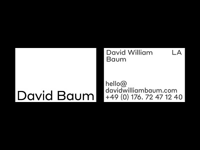 David William Baum, Cards branding card design portfolio typography
