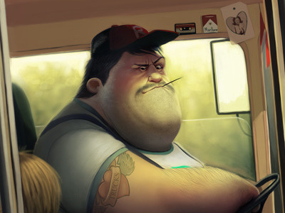 Bus Driver illustration max kostenko