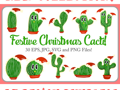 Christmas Cactus Cartoon Collection