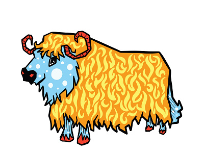 Highland Cow Cartoon bull cartoon cartoonist colorful cow creature highland illustration retro