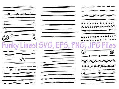 Funky Lines - Instant Download Collection borders cartoon collection design funky illustration kooky line lines simple underline