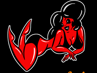 Sexy Red Devil Woman Cartoon