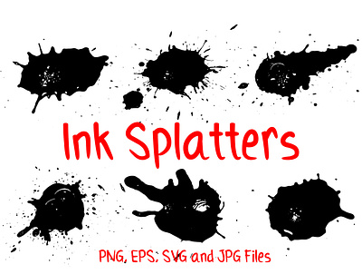 Ink Splatters and Blots SVG Squeeb Creative blot design drip ink inking inky spill splatter stain
