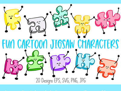 Jigsaw Puzzle Pieces Cartoon Characters!