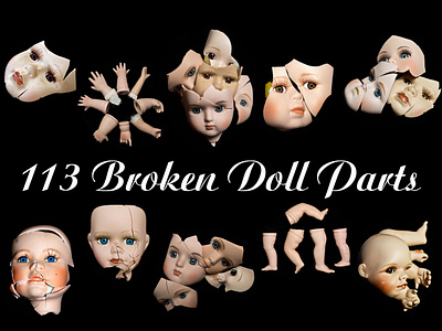 113 Broken Halloween Horror Doll Parts Photographs