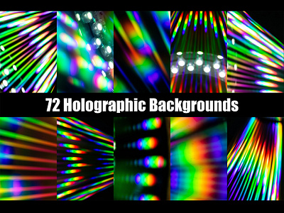 Holographic CD Neon Rainbow Backgrounds Collection