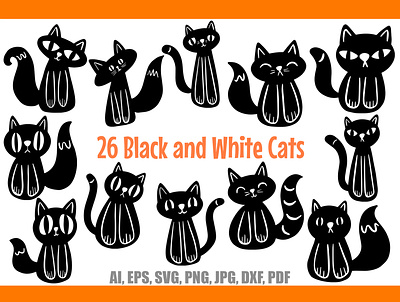 The Black Cat Halloween Download Collection design bundle illustrator logo