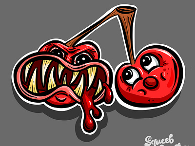 The Angry Cherry Mascot Logo Design