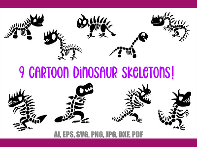 Cartoon Dinosaur Skeleton Bones Download Collection