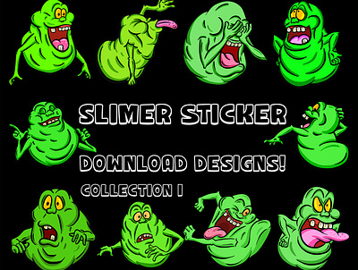 Slimer From the Real Ghostbusters Cartoon Digital Download mascot design