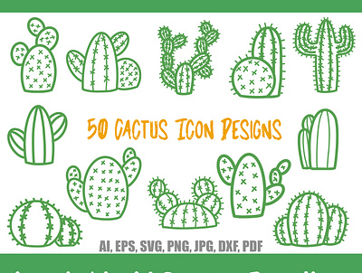 50 Cactus Illustration Logo Icon Designs succulent logo