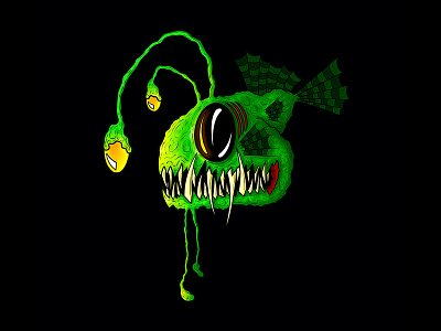 Angler Fish Bright Fang abstract alien cartoon collection creature deep sea fantasy fish illustration imaginary imaginary creature monster