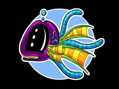 Tentacle Whale Imaginary Monster abstract alien cartoon creature deep sea fantasy fish illustration illustrator imaginary imaginary creature monster octopus tentacle whale
