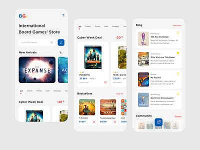 Board-Games' Store adobe xd app app design application blog design game gamestore mobile online marketing online shop online store shop shopping ui ui ux ux