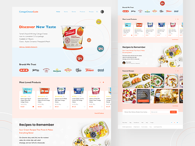 Online store concept for Cottage Cheese adobe xd cheese e-commerce food landing online shop online store recipes shop site store ui ux web web design