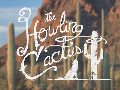 The Howling Cactus arizona blur cactus coyote hand drawn image type