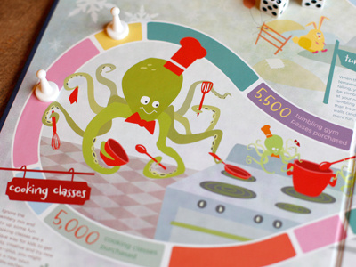 Warming Up Winter Game Board-Octopus game board illustration promotion