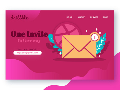 1 Dribbble Invite illustration invitation invite ui vector web banner