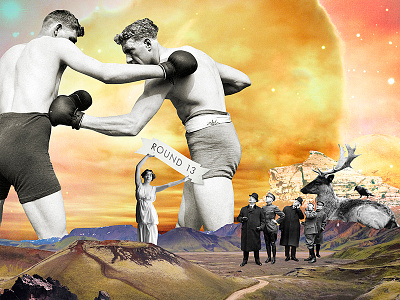 Clash of The Titans: A Reimagining collage design future illustration surrealism vintage
