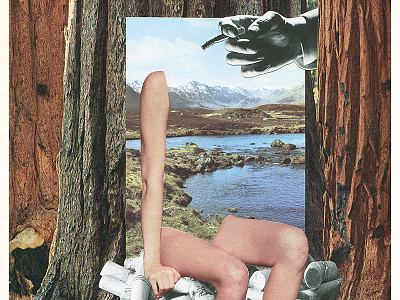 Limited Edition Poster for Commune Wednesdays collage graphic design illustration surrealism typography vintage