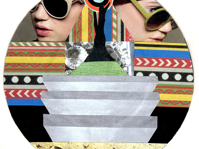 The Levitation Demonstration - Collage on 7" Vinyl collage cut and paste fashion surrealism