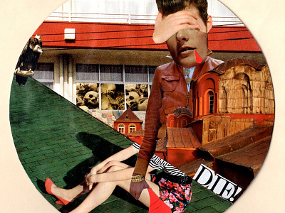 Die! - Collage on 7" Vinyl collage cut and paste surrealism
