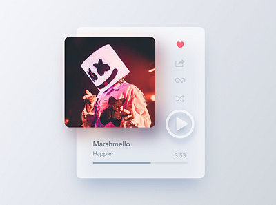 Music Player Widget marshmello minimal music app musicplayer trending design widget