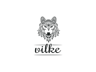 Wolf animal black design graphic design head line logo logo design mandala symbol vector wolf