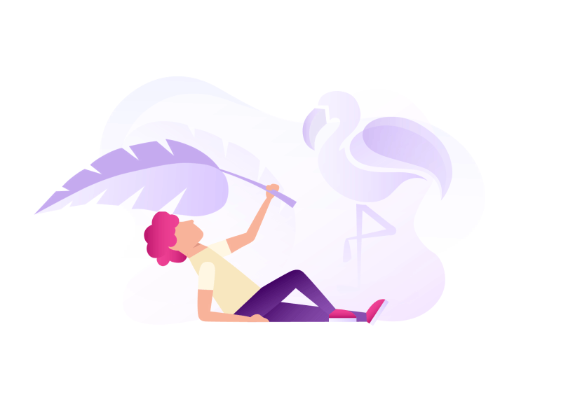 “A dreaming boy” illustration character connect dating flamingo flat gif gradient illustration leaf love man motion pink purple relationship socialize summer vector vocation