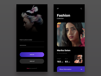 Fashion App Concept black branding dark mode design nice style typography ui ux