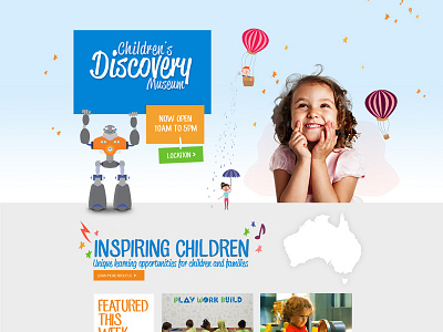 Children's Discovery Museum hotairballoons illustrations museum robots stars website