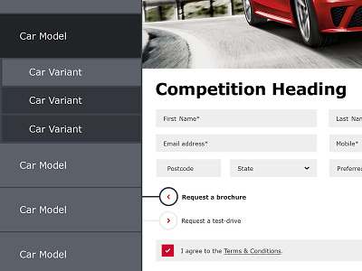 Audi A3 Sportback iPad form competition entry form ipad