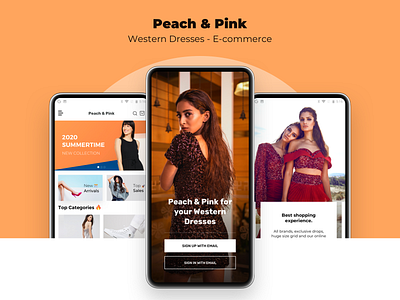 Peach and Pink 2d app application booking clothes design e commerce ecommerce ecommerce design new online shopping ui