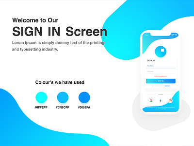 SIGN IN SCREEN app blue iphonex login signin ui