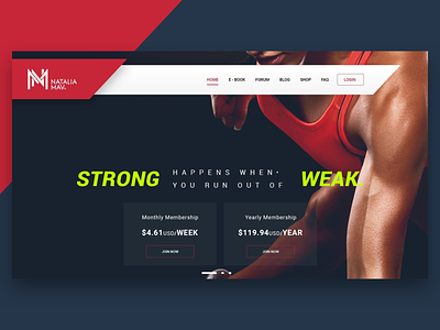 Fitness Website buy design fitness graphic design gym happens homepage landing page of out payment run strong subscription ui weak website when workout you