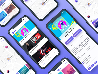 City Lagend - Event App 2d app application booking branding clean design event festival gradiant map music party redesign travel typography ui ux vector white