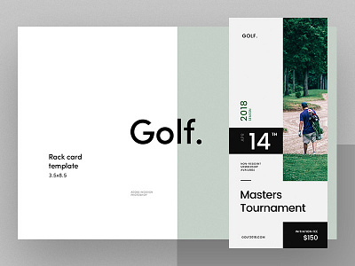 Golf. Rack Card Template brand flat flyer golf minimal print promo rack card
