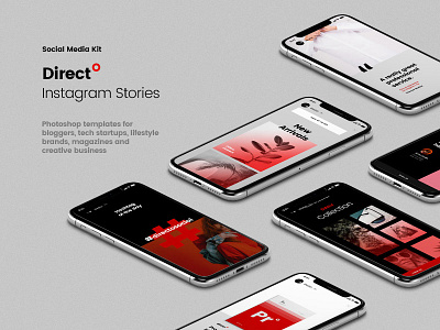 Direct° — Instagram Story Templates brand branding ecommerce instagram instagram story marketing media psd social media social media pack stories template