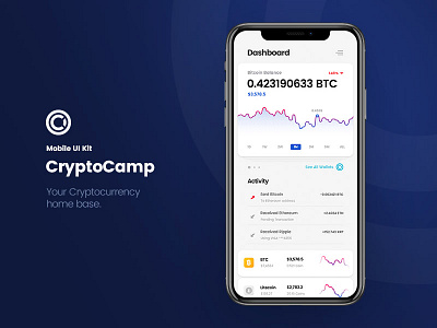 Cryptocurrency Mobile Application app brand crypto cryptocurrency data idealui infographics mobile sketch template ui ui kit