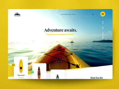 Web Design Concept: "Yellowline" concept ecommerce hero banner outdoors ui web design website concept yellow