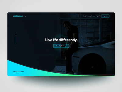 Web Design WIP: "Life by Design" ai dark gradient hero banner psd tech web web design website website concept