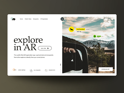 Web Design Concept: "Explore in AR"